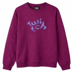 Twitch Magenta Purple Crewneck Sweatshirt Medium 3D Puff Logo Fleece Dopamine M